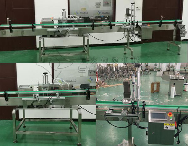 女性護理液灌裝灌裝生產(chǎn)線,全自動護理液灌裝旋蓋一體機