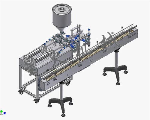 雙頭自動(dòng)辣椒醬顆粒醬狀灌裝機(jī)設(shè)計(jì)圖